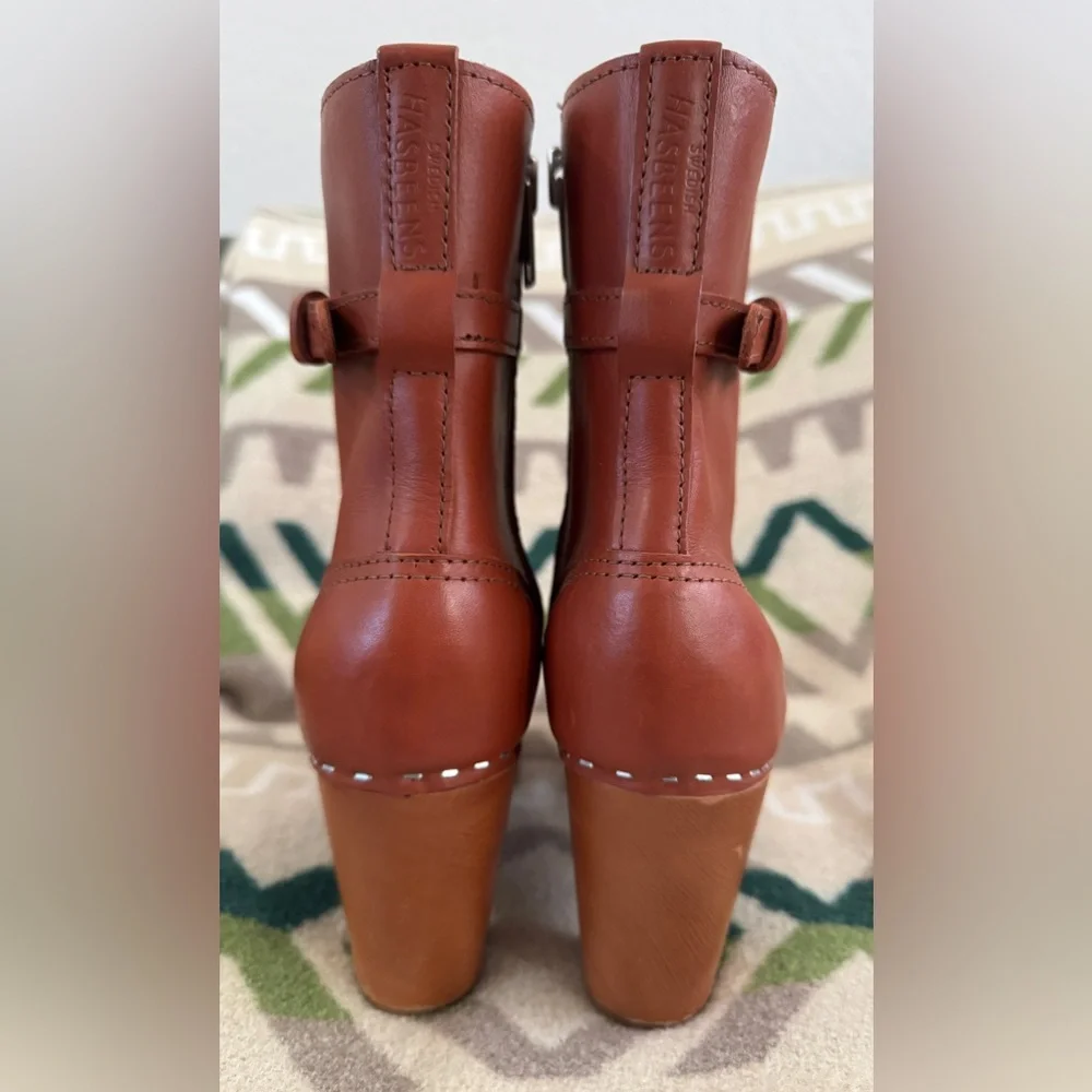 Swedish Hasbeens Tan Leather Booties - Picture 10 of 15